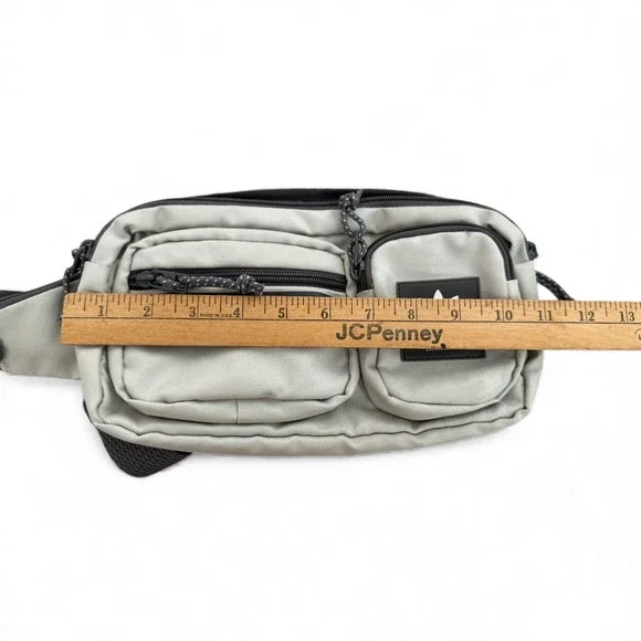 Adidas Originals Utility Waist Bag Gray Multi Pocket Crossbody Fanny Pac - Picture 9 of 10